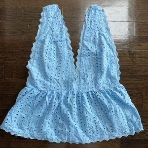 sky blue lace top